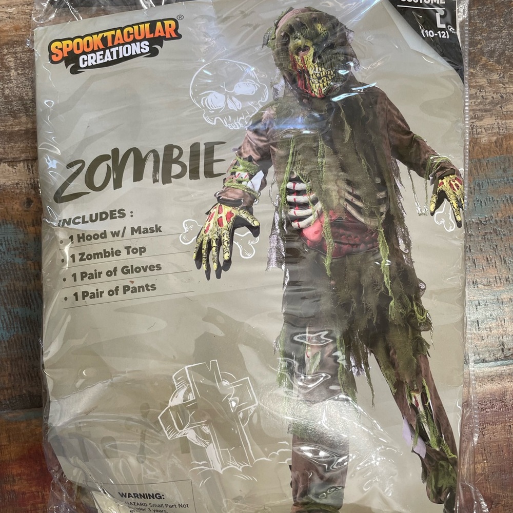 Spooktacular Creations Kids Zombie Costume - Green and Brown
